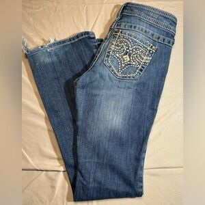 Ariat Women’s 26 Ruby Bootcut Jeans Embroidered Pockets Stitching Jewels Western